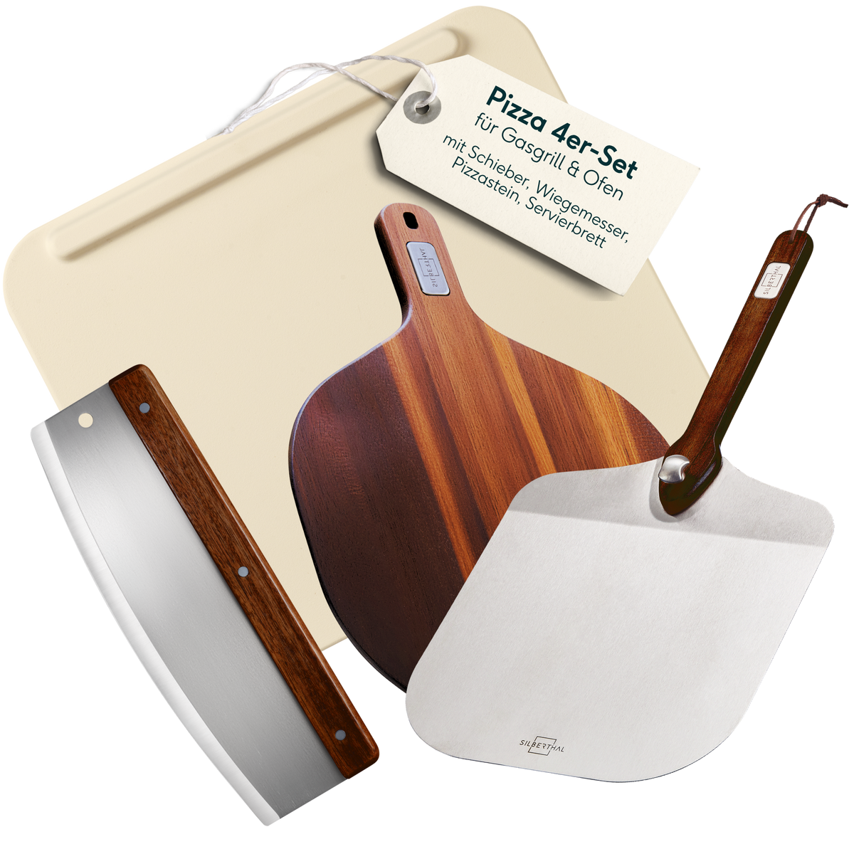 Pizzastein Set 4-teilig