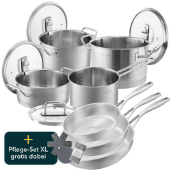 Pfannen & Topfset Unbeschichtet 8-teilig