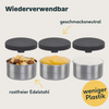 3x Mini-Dose aus Edelstahl Set