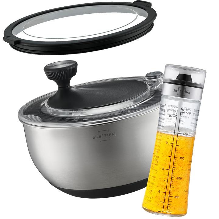 Salatschleuder Set mit Dressing Shaker