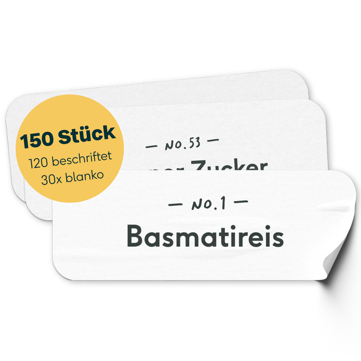 150 Vorratsgläser Etiketten