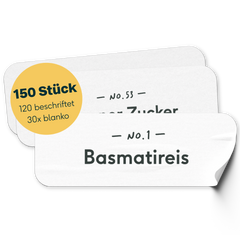 150 Vorratsgläser Etiketten