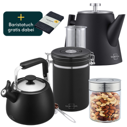 Teekanne mit Wasserkessel, Vorratsglas & Aufbewahrungsdose