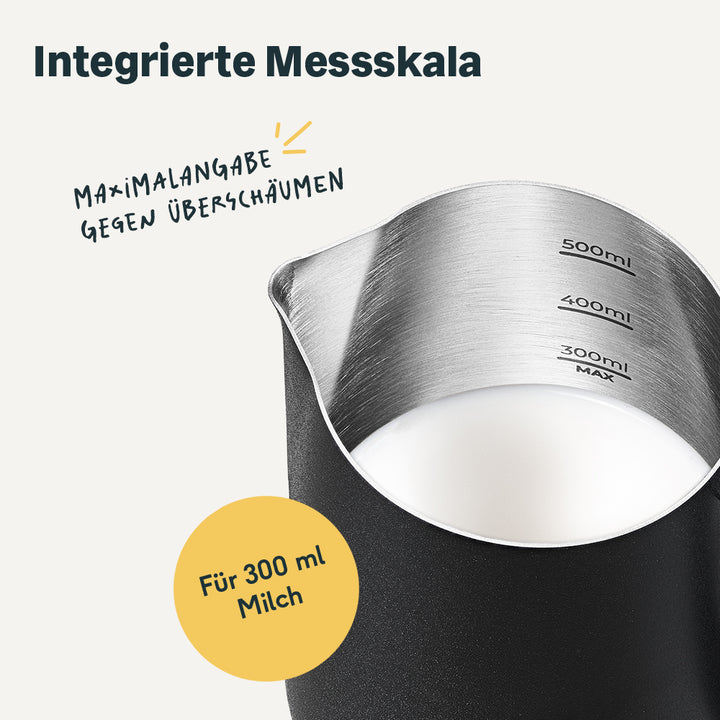 Milchkännchen 500 ml aus Edelstahl - für cremigen Milchschaum & Latte Art