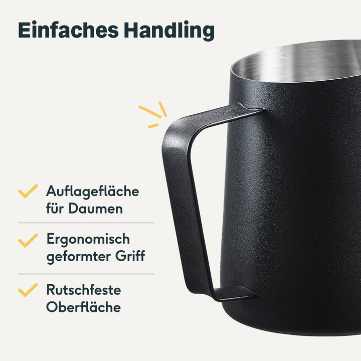Milchkännchen 500 ml aus Edelstahl - für cremigen Milchschaum & Latte Art
