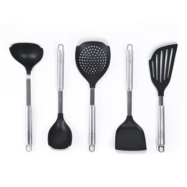 Küchenhelfer Set - Silikon & Edelstahl  - zum Aufhängen - 5-teilig - BPA-frei