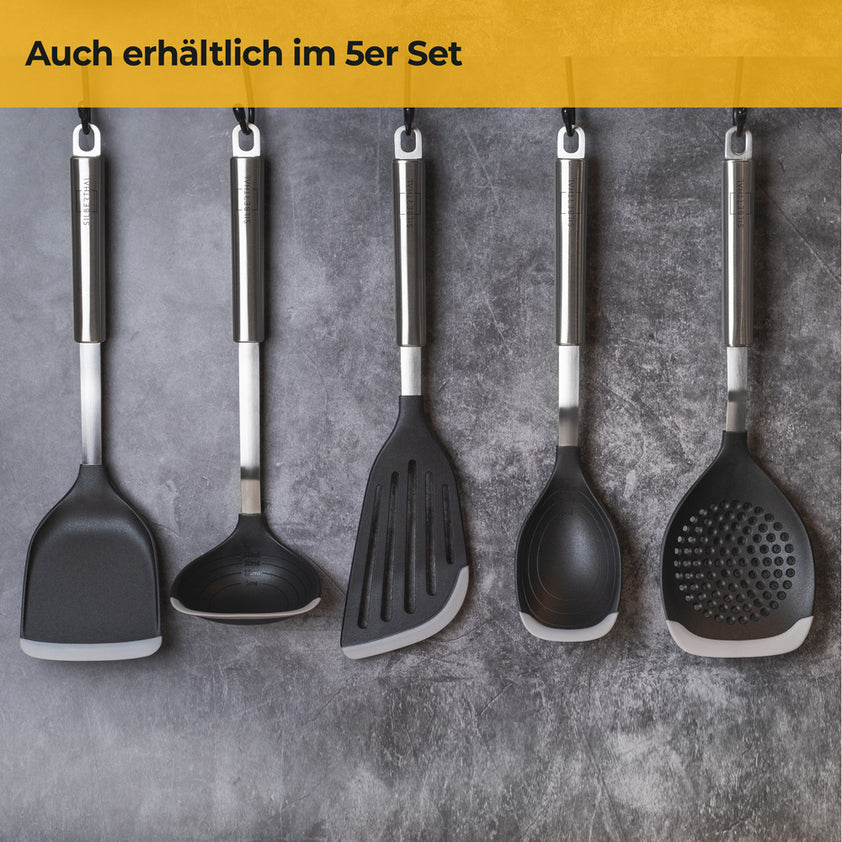 3-in-1 Edelstahl Kochlöffel Set – Mit Schöpf-, Schaumlöffel & Reiskelle, Spülmaschinengeeignet