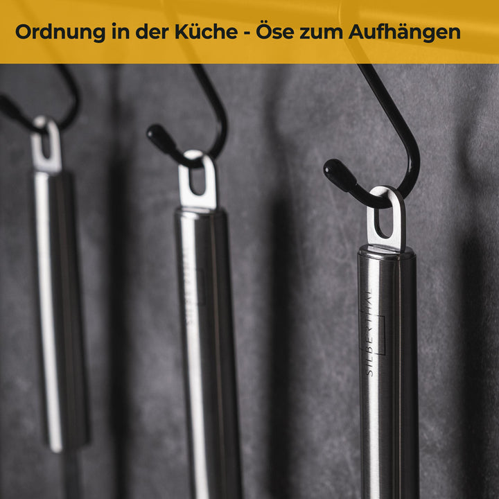 Küchenhelfer Set - Silikon & Edelstahl  - zum Aufhängen - 5-teilig - BPA-frei