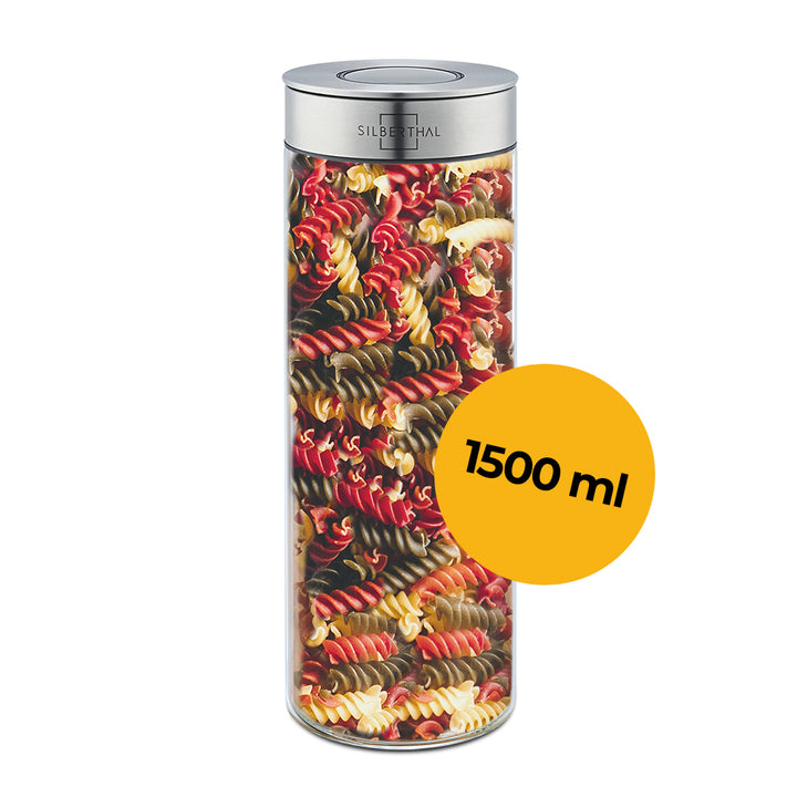 Vorratsglas 1,5 Liter - mit Deckel (1 kg Mehl, 500 g Haferflocken)