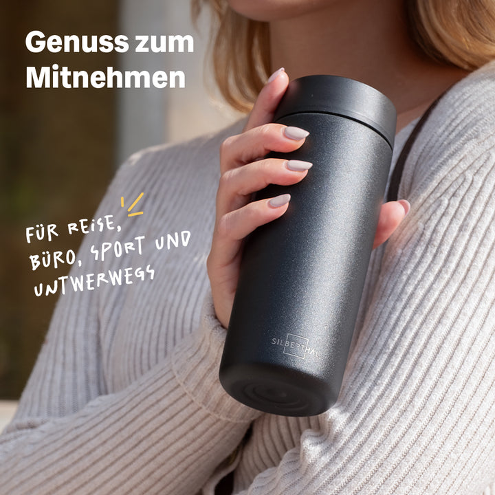 Thermobecher 2er Set - 100 % dicht - mit Keramikbeschichtung - 350 ml