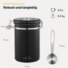 Luftdichte Kaffeedose 500g aus Edelstahl mit Aromaventil für volles Aroma