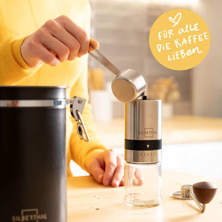 Luftdichte Kaffeedose 500g aus Edelstahl mit Aromaventil für volles Aroma