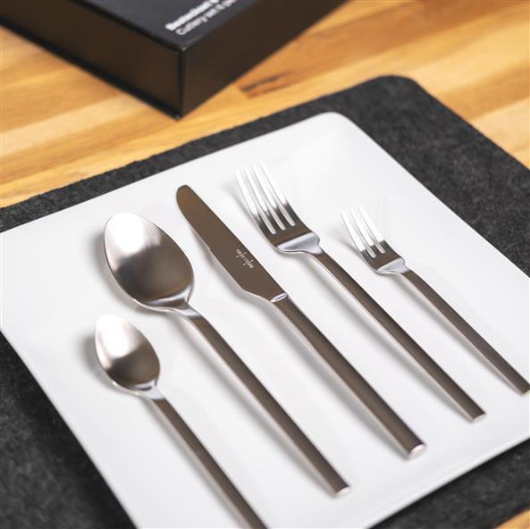 Besteckset für 12 Personen (2x6er Set) - Spülmaschinenfest - Edelstahl Matt - 60-teilig