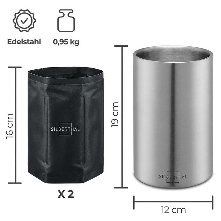 Eiskaltes Genuss-Set mit Eiswürfelbehälter und Flaschenkühler
