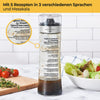 Dressingshaker aus Glas - mit aufgedruckten Rezepten - 500 ml