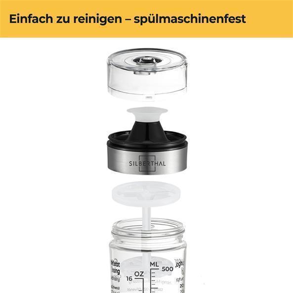 Salat Zubehör Set - Edelstahlschüsseln - Zerkleinerer & Dressing Shaker