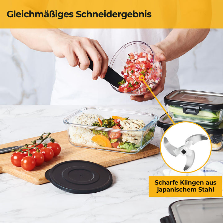 Salat Zubehör Set - Edelstahlschüsseln - Zerkleinerer & Dressing Shaker