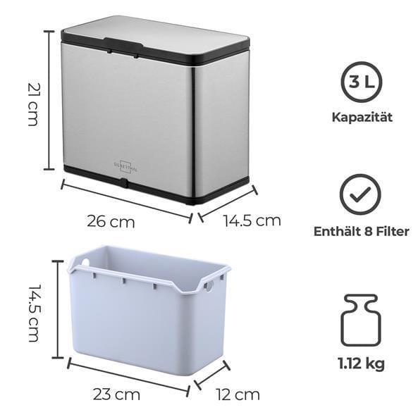 2er Set Bio Mülleimer 5L klein mit Deckel für Küche Kompost Abfalleimer  Behälter