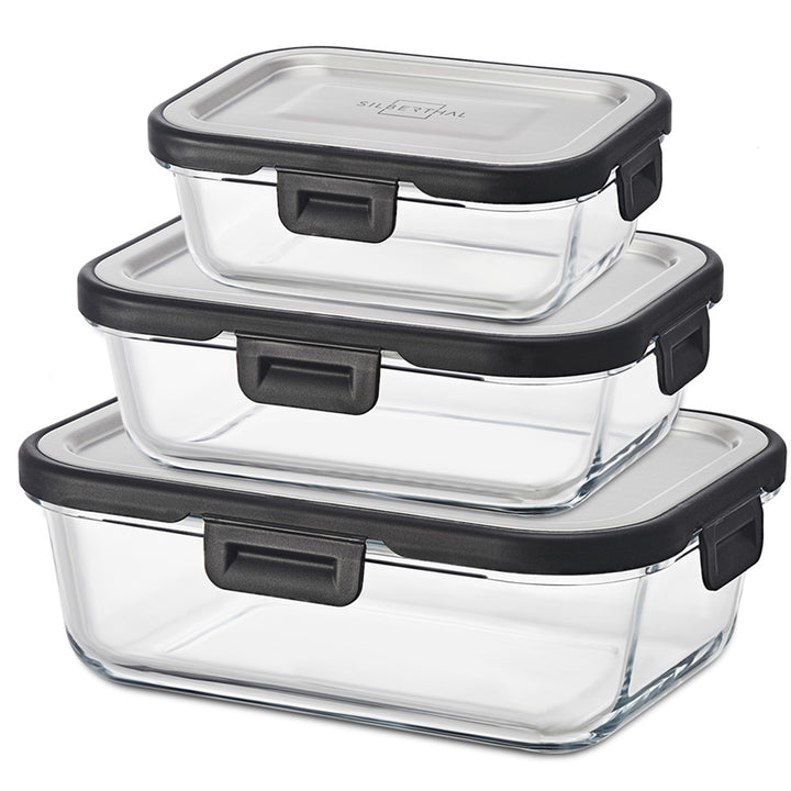 Glasbehälter Set 400 Ml Relaxdays Glasbehälter Mit Deckel, 6er Set, Je 400 Ml – Frischhaltedosen Aus Glas Mit Luftdichten Kunststoffdeckeln, Stapelbar, Spülmaschinengeeignet – Für Kühlschrank & Mikrowelle