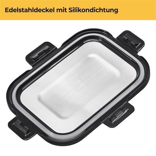 Meal Prep Set - Frischhaltedosen Set aus Glas - Edelstahlschüsseln mit Deckel