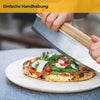 Pizza Wiegemesser - Holzgriff - ideal für Pizza und Kräuter - Edelstahlklinge