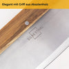 Pizza Wiegemesser - Holzgriff - ideal für Pizza und Kräuter - Edelstahlklinge