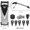 V-Hobel aus Edelstahl - 5 Einsätze für Julienne & feine Scheiben - Verstellbar - mit Fingerschutz
