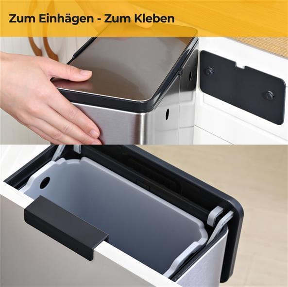 Bio Abfalleimer 5 Liter - Geruchsdicht - Edelstahl - mit Aktivkohlefilter und Deckel