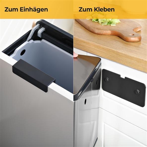 Bio Abfalleimer 5 Liter - Geruchsdicht - Edelstahl - mit Aktivkohlefilter und Deckel