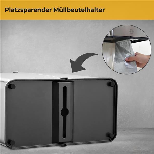 Bio Abfalleimer 5 Liter - Geruchsdicht - Edelstahl - mit Aktivkohlefilter und Deckel
