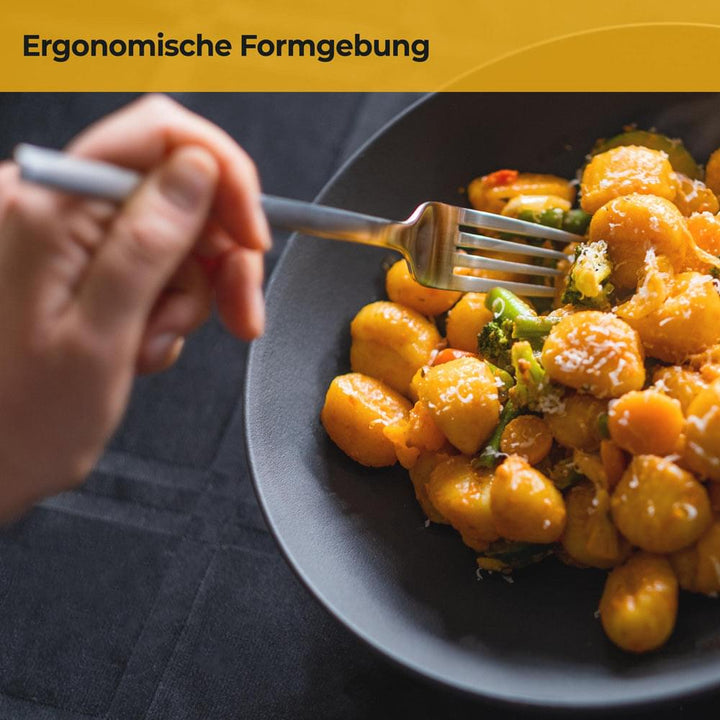 Besteckset für 12 Personen (2x6er Set) - Spülmaschinenfest - Edelstahl Matt - 60-teilig