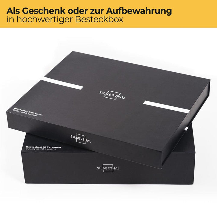 Besteckset für 6 Personen - 18/10 Edelstahl - 30-teilig - Spülmaschinenfest - mit To-Go-Etui