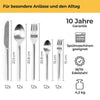 Besteckset für 12 Personen (2x6er Set) - Spülmaschinenfest - Edelstahl Matt - 60-teilig
