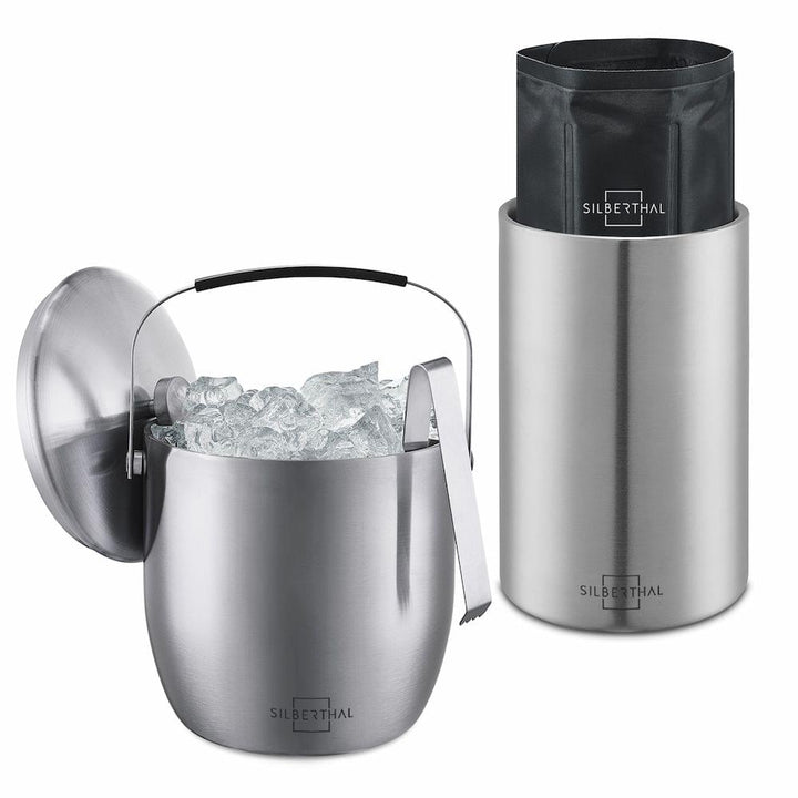 Eiskaltes Genuss-Set mit Eiswürfelbehälter und Flaschenkühler