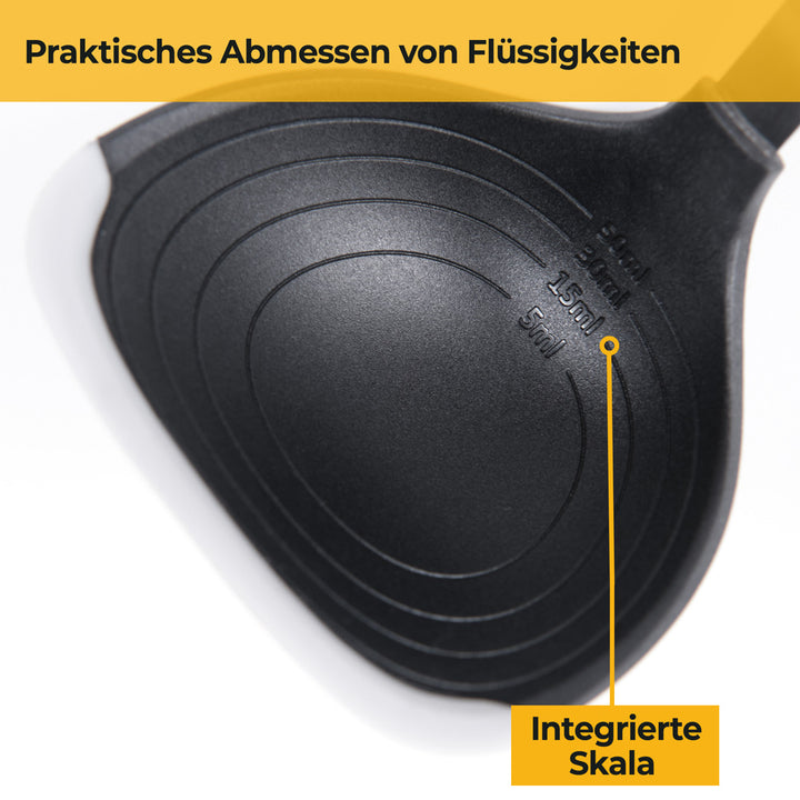 Schöpfkelle - mit Messskala - Griff aus Edelstahl – für Suppen und Soßen