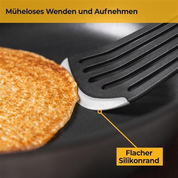 Flexibler Fischwender für Pfannen & Grill – Griff aus Edelstahl – mit Silikonrand
