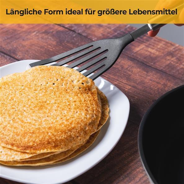 Flexibler Fischwender für Pfannen & Grill – Griff aus Edelstahl – mit Silikonrand