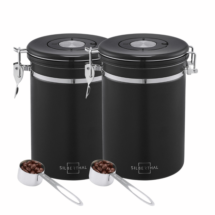 Kaffeedosen Set - 500g - mit Aromaventil - 2-teilig - 100% Luftdicht